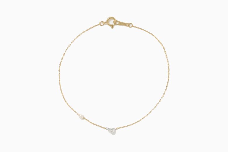 best bracelets women mizuki 14 karat gold pearl and diamond bracelet review - Luxe Digital