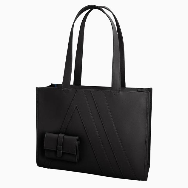 best travel tote bags kaai midi helix grain black - Luxe Digital